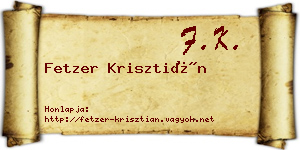 Fetzer Krisztián névjegykártya